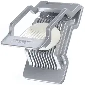 Westmark Eisnijder voor ronde en ovale plakjes, individueel gespannen roestvrijstalen snijdraden, aluminium/roestvrij staal, Justus, grijs, 10402260
