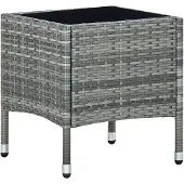 vidaXL Tuintafel 40x40x45 cm poly rattan grijs