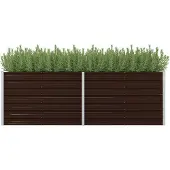 vidaXL Plantenbak verhoogd 240x80x77 cm gegalvaniseerd staal bruin