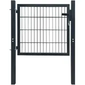 vidaXL 2D Hekpoort (Enkel) Antracietgrijs 100x80 cm