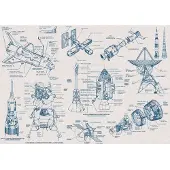 Overig Fotobehang Spacecraft Architecture - Blauw - 2,80m X 400cm