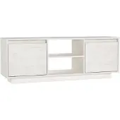 vidaXL Tv-meubel 110x30x40 cm massief grenenhout wit