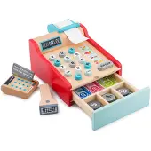 New Classic Toys Houten Speelgoedkassa - Kassa Inclusief Scanner, Pinapparaat en Geld - Rollenspel Winkel - Educatief Speelgoed - Vanaf 3 Jaar