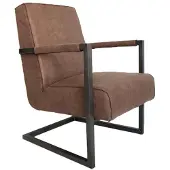 Dimehouse Industriële leren fauteuil taupe Tiger