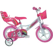 Dino Kinderfiets Unicorn 12 Inch Roze roze Hardmetaal Kinderfiets