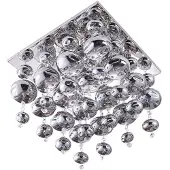 LINDBY Plafondlamp Esfera, dimbaar, chroom / zilver, Woon-/ Eetkamer, metaal, Modern, hanglamp