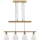 LINDBY Hanglamp Simeon, dimbaar, messing / goud, Woon-/ Eetkamer, Glas, Modern, hanglamp