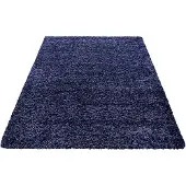 Muratap Basic shaggy vloerkleed donker blauw hoogpolig- 80x250 cm