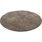 Muratap Basic rond shaggy vloerkleed caramel hoogpolig- 200 cm rond