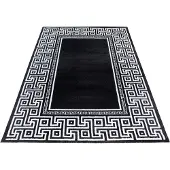 Muratap Parma design vloerkleed zwart / wit laagpolig- 80x300 cm