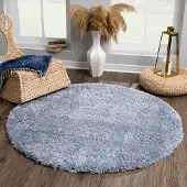 Muratap Porto rond soft fluffy vloerkleed hoogpolig effen 150 cm rond