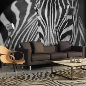 Artgeist Fotobehang – Behangpapier - Fotobehang - Wit met zwarte strepen 250x193 -