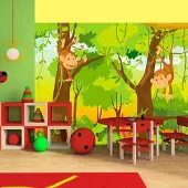 Artgeist Fotobehang – Behangpapier - Fotobehang - jungle - monkeys 400x309 -