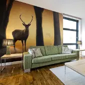 Artgeist Fotobehang – Behangpapier - Fotobehang - Deer in his natural habitat 250x193 -