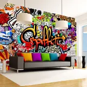 Artgeist Fotobehang – Behangpapier - Fotobehang - Colorful Graffiti 400x280 -