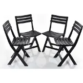 Relaxwonen - 4 tuinstoelen - antraciet - inklapbaar