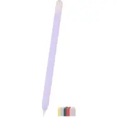 Doodroo Skin voor Apple Pencil (1e/2e gen) met 5 gekleurde doppen - Paars - Siliconen Beschermfolie met Grip