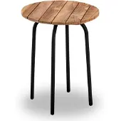 BUITEN living Pablo bijzet tuintafel | teakhout | 40cm ronde tuintafel hoog