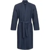 Morgenstern badjas Luca wafelstof Kimono 120cm Navy XL