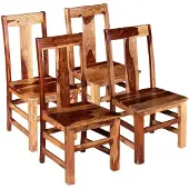 vidaXL Eetkamerstoelen 4 st massief hout