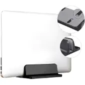 QUVIO Laptop standaard verticaal - Verstelbaar 1,4 tot 7,3 cm - Zwart