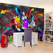 Artgeist Fotobehang - Graffiti: Colourful attack