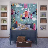 Artgeist Fotobehang – Behangpapier - Fotobehang - Stad onder de wolken 400x309 -