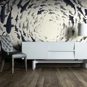 Artgeist Fotobehang – Behangpapier - Fotobehang - Fish swirl 200x140 -