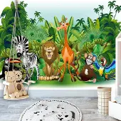 Artgeist Fotobehang – Behangpapier - Fotobehang - Jungle Animals 400x280 -
