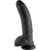 King Cock 9 - dildo met zuignap en ballen - 23cm - zwart