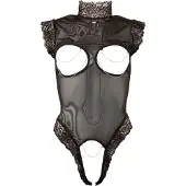 Abierta Fina - body - open stijl - zwart - XL