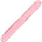 Crystal Jellies Doc Johnson dubbele dildo Jr. Double Dong roze - 30,23 cm