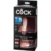 King Cock - King Cock - Triple Density Dildo met Balzak - 16,5 cm - Ook voor strap-on