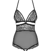 Obsessive Teddy Open Kruis - Erotische Body - Maat S/M - Zwart