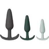 Amaysin - siliconen anal plug set (zwart en groen) - 3 stuks