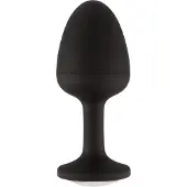 Marc Dorcel Geisha Plug Diamond L - zwarte anaalplug met witte steen
