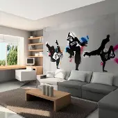 Artgeist Fotobehang – Behangpapier - Fotobehang - Monkey dance - street art 350x270 -