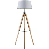 LINDBY Katie Vloerlamp White/Wood - Woonkamer