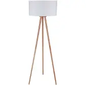 LINDBY Vloerlamp Charlia, wit / opaal, Woon-/ Eetkamer, Textiel / Stof / Zijde, Scandinavisch, vloerlamp