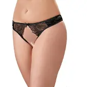 Cottelli collection Zwarte string met open kruisje