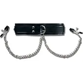 Sportsheets - Halsband met Tepelklemmen Zwart