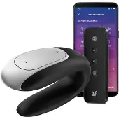 Satisfyer - Double Fun Partner Vibrator - Zwart