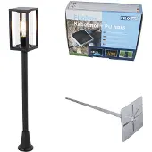 QAZQA Staande buitenlamp zwart 100 cm met grondpin en kabelmof - Charlois
