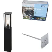 QAZQA Staande buitenlamp zwart 80 cm met grondpin en kabelmof - Charlois