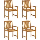 vidaXL Tuinstoelen 4 st massief acaciahout