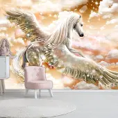 Artgeist Fotobehang – Behangpapier - Fotobehang - Pegasus (Orange) 100x70 -