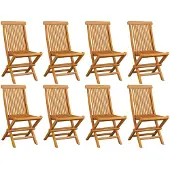 vidaXL Tuinstoelen inklapbaar 8 st massief teakhout
