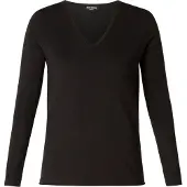 Base Level fijngebreide basic trui Yola zwart female | Maat: 48