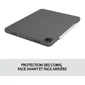 Logitech Combo Touch Apple iPad Pro 11 inch (2022/2021/2020) Toetsenbord Hoes AZERTY Grijs