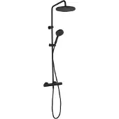 Saqu Dream regendoucheset met 4 straalsoorten Ø25cm mat zwart